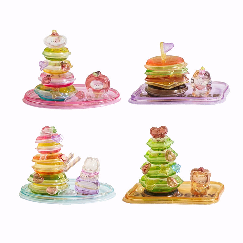 4pcs 3D Embossed Stacking Stickers Ornament | Cute Crystal Stackable Stress Relief Craft Toy