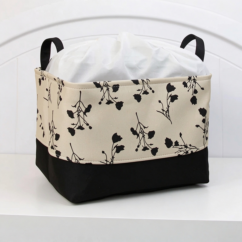 Fabric Drawstring Storage Bin, Dustproof Large Capacity Storage Basket for Clothes & Comforters 12''x16''x12''