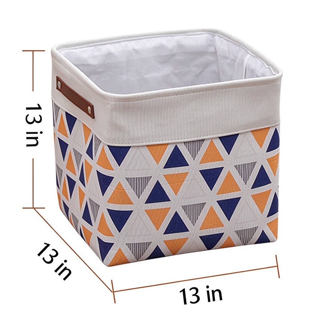 13in Collapsible Fabric Storage Box, Foldable Organizer Bin for Clothes, Toys & Sundries