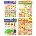 4pcs 3D Embossed Miniature Food Play Cute Bean Stickers, Clear Decorative Stickers, Kids Cartoon Journaling DIY Craft Decals