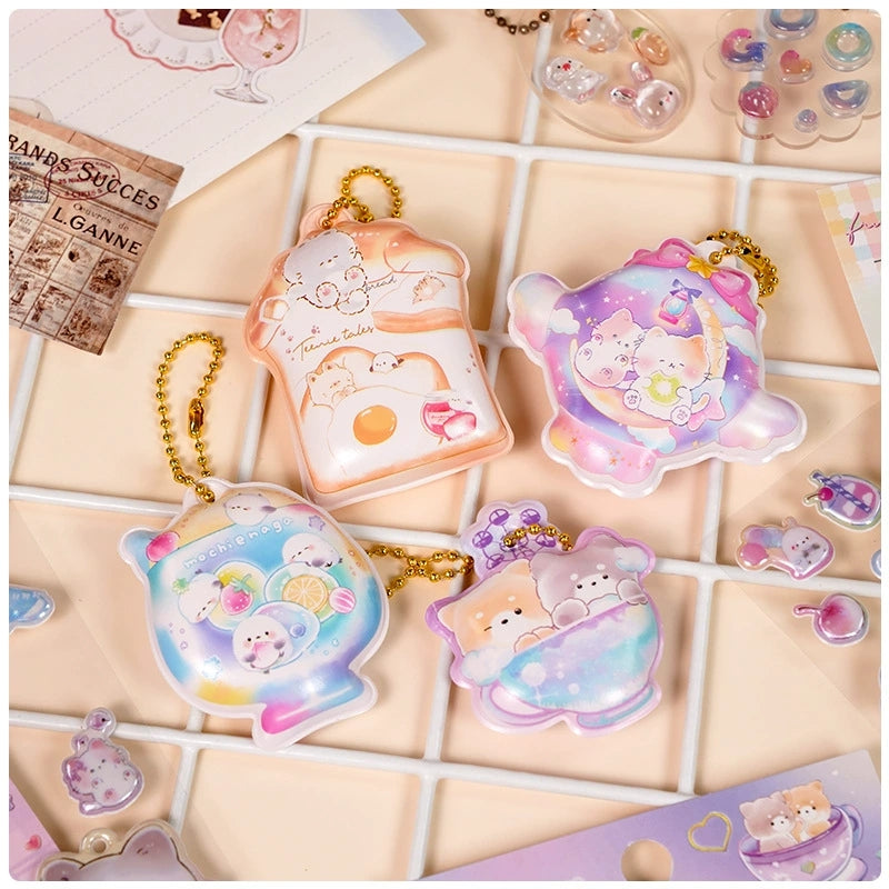 4pcs 3D Embossed Stickers | Cute Cartoon Stress Relief Decals for Kids