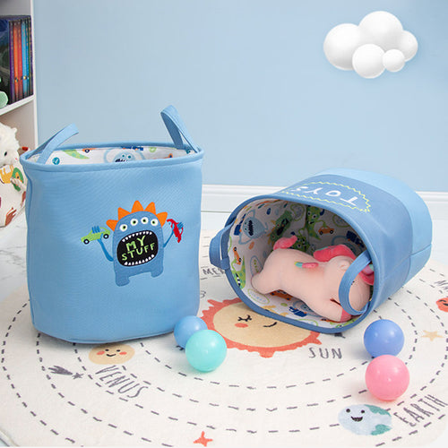 3-Layer Thick Fabric Toy Storage Bin, Collapsible Large Capacity Organizer Basket for Kids Playroom 11.02" × 14.96" × 13.78"