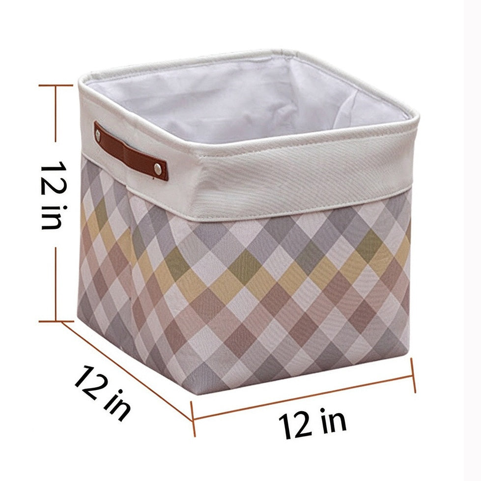 12in Collapsible Fabric Storage Box, Foldable Organizer Bin for Clothes, Toys & Sundries