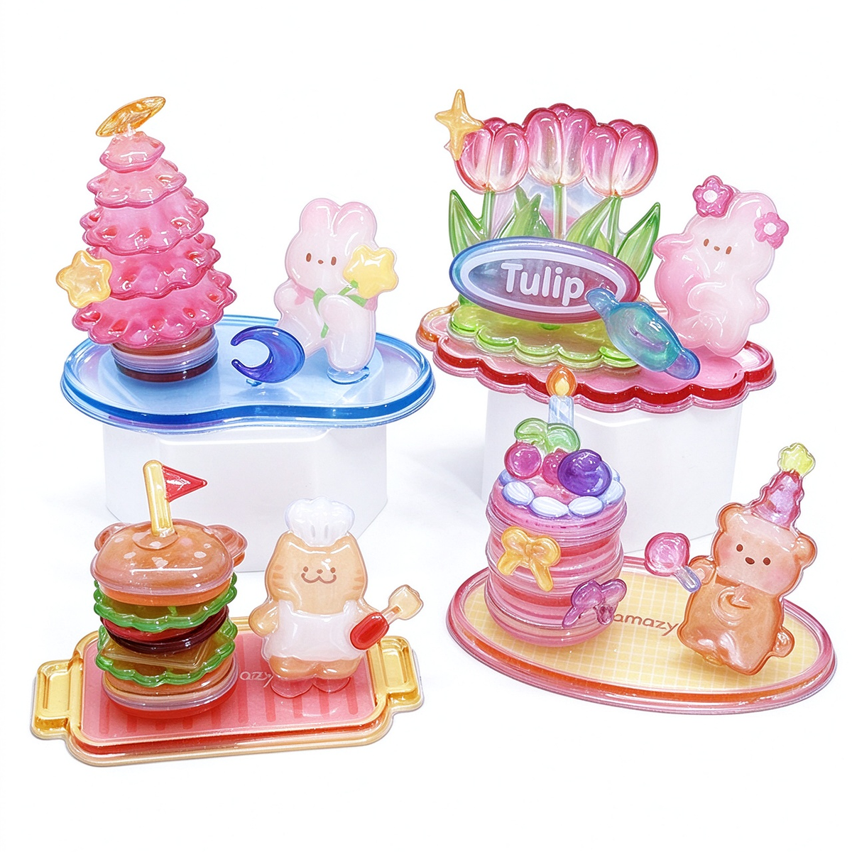 4pcs 3D Embossed Raised Stickers, Creative Relief Decals for Scrapbooking, Phone Case & DIY Craft