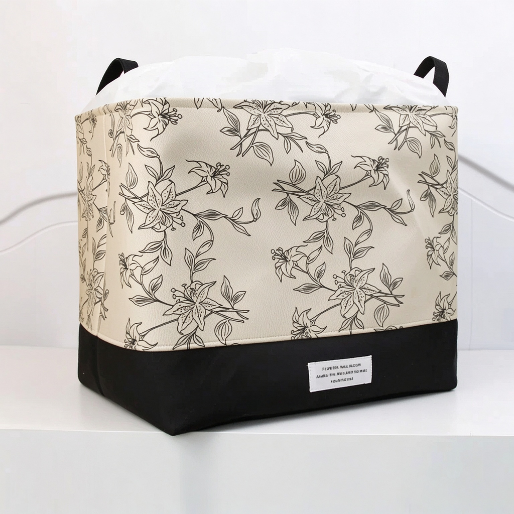 Fabric Drawstring Storage Bin, Dustproof Large Capacity Storage Basket for Clothes & Comforters 16''x20''x20''