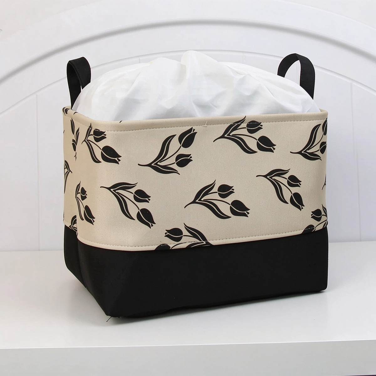 Fabric Drawstring Storage Bin, Dustproof Large Capacity Storage Basket for Clothes & Comforters 12''x16''x12''