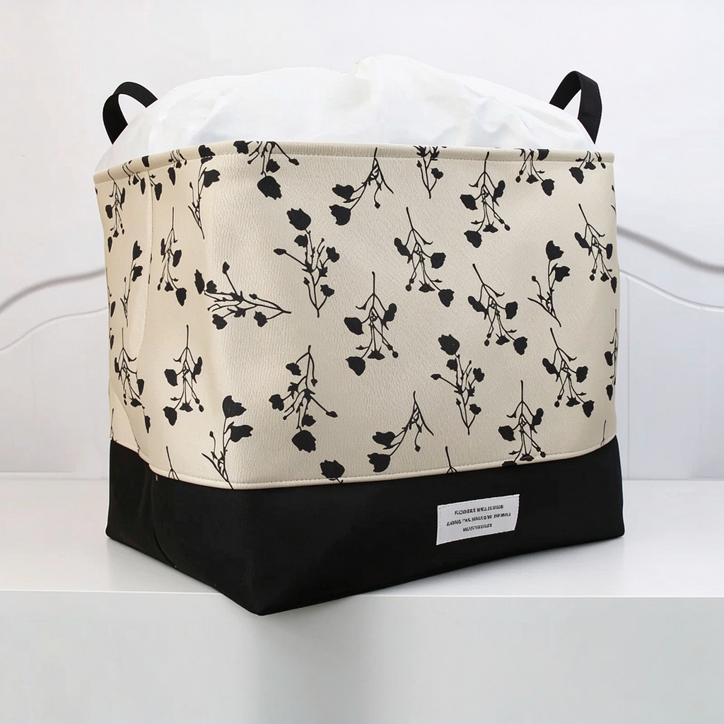 Fabric Drawstring Storage Bin, Dustproof Large Capacity Storage Basket for Clothes & Comforters 16''x20''x20''