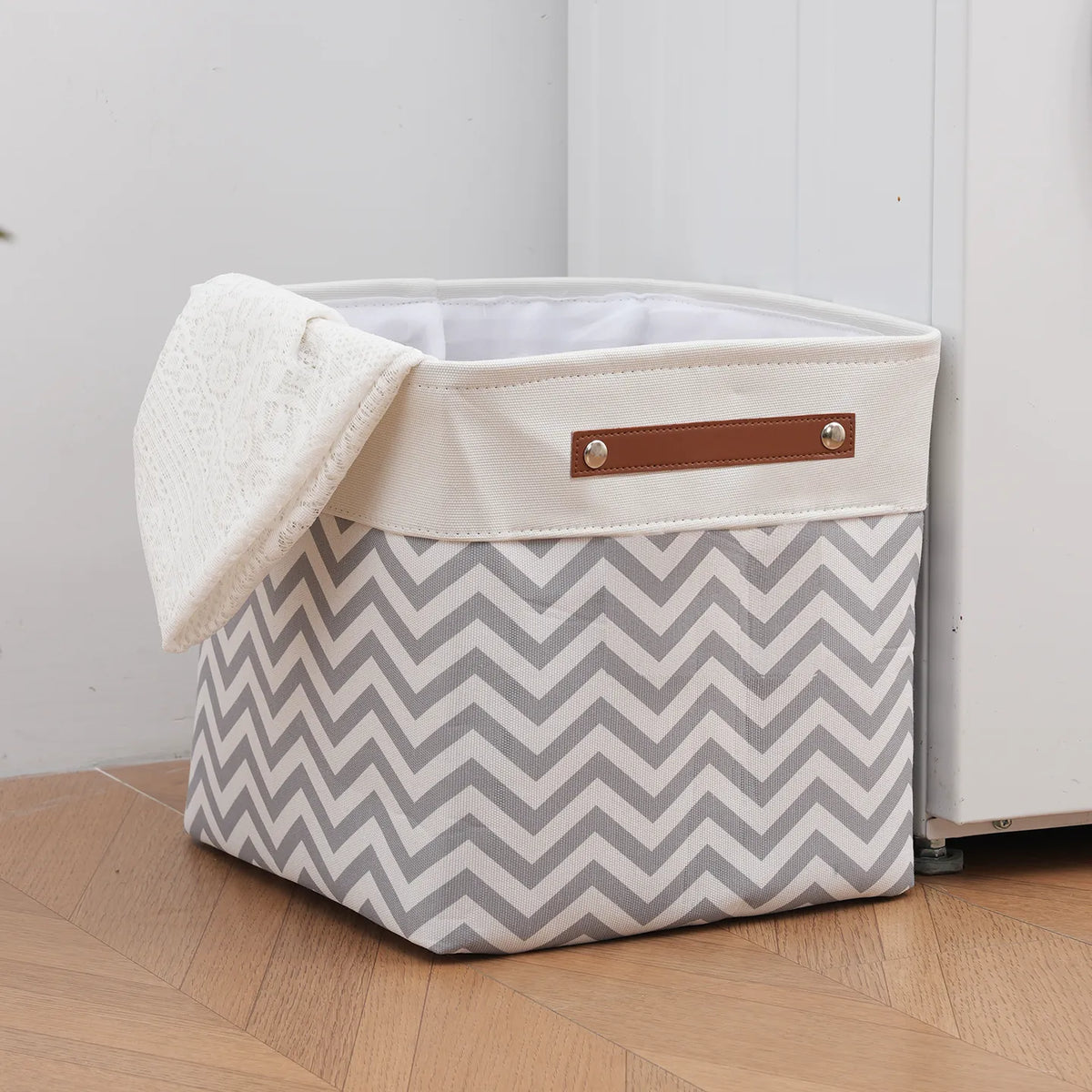 12in Collapsible Fabric Storage Box, Foldable Organizer Bin for Clothes, Toys & Sundries