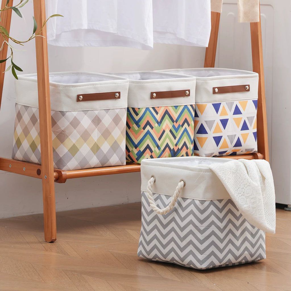 12in Collapsible Fabric Storage Box, Foldable Organizer Bin for Clothes, Toys & Sundries