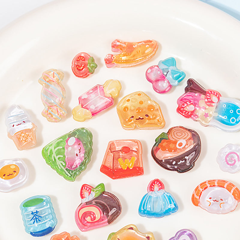 4pcs 3D Embossed Miniature Food Play Stickers, Cute Bean Stickers, Clear K-pop Deco Stickers, Kids Cartoon Journal DIY Craft Decals