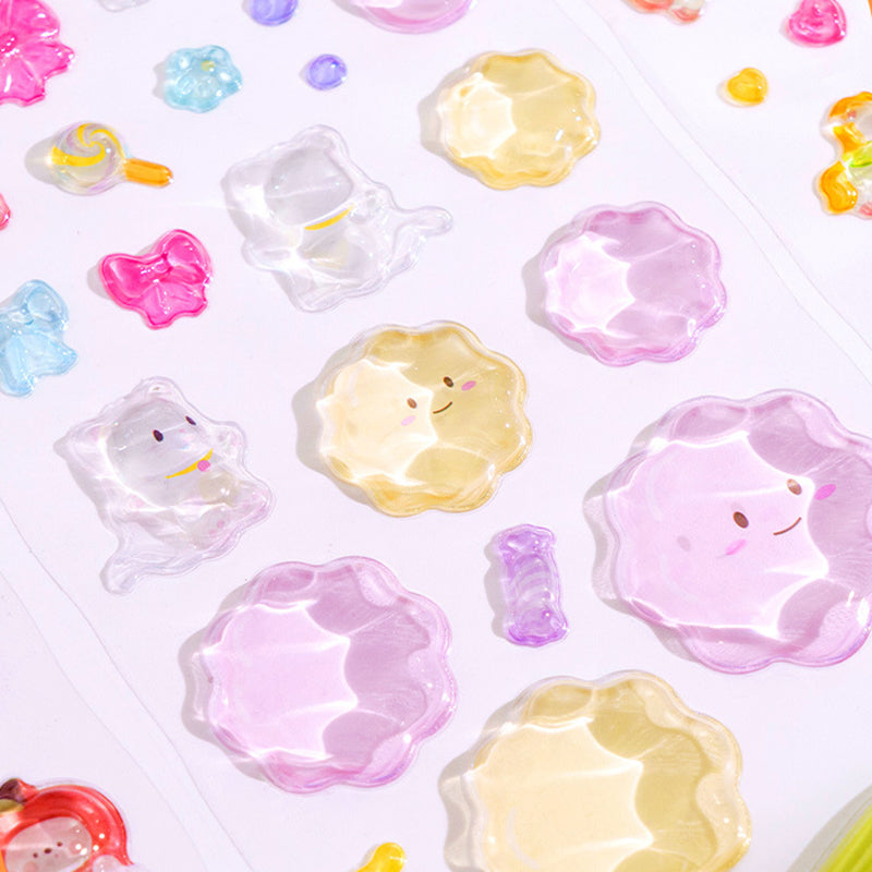 4pcs 3D Embossed Raised Stickers, Creative Relief Decals for Scrapbooking, Phone Case