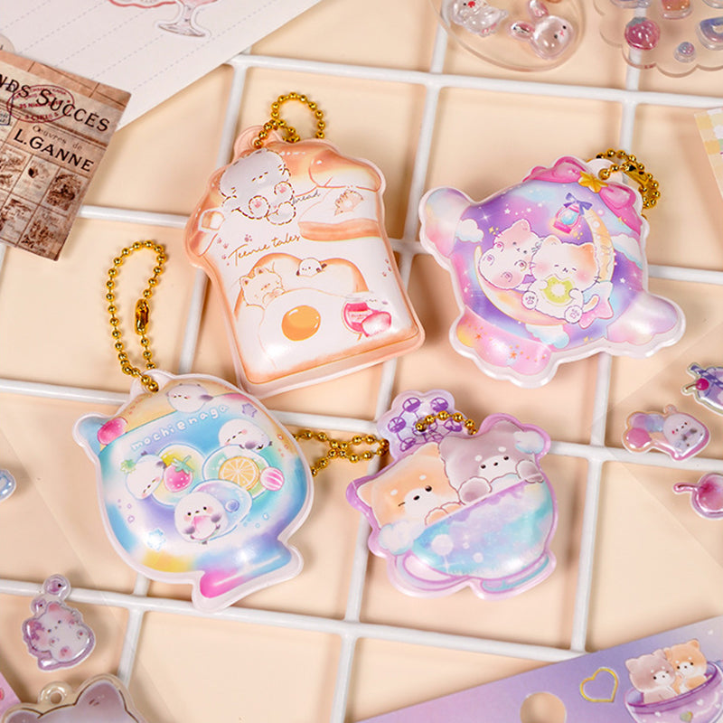 4pcs 3D Embossed Stickers | Cute Cartoon Stress Relief Decals for Kids