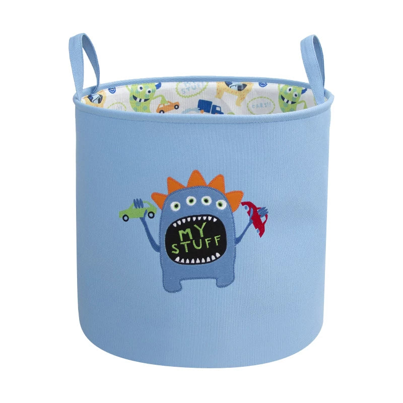 3-Layer Thick Fabric Toy Storage Bin, Collapsible Large Capacity Organizer Basket for Kids Playroom 13.78" × 17.72" × 15.75"