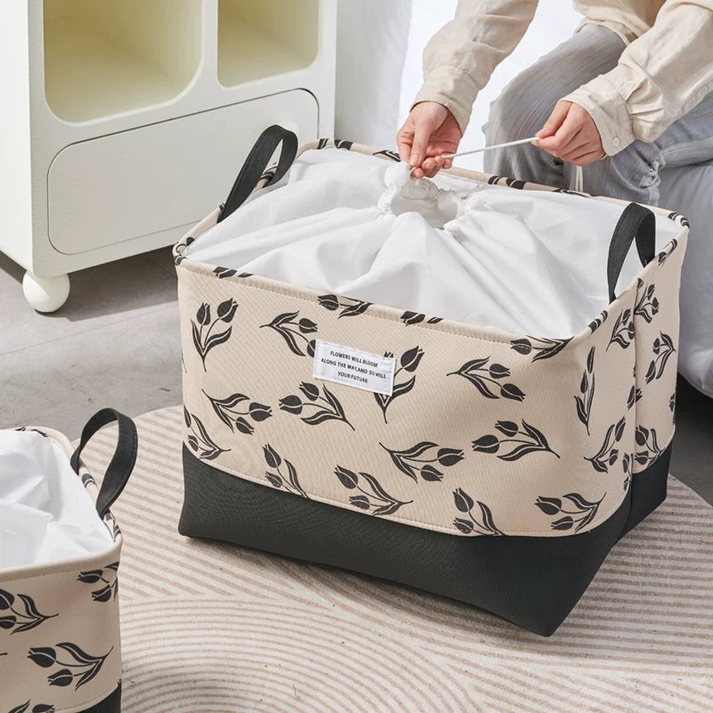 Fabric Drawstring Storage Bin, Dustproof Large Capacity Storage Basket for Cloth 16''x20''x16''