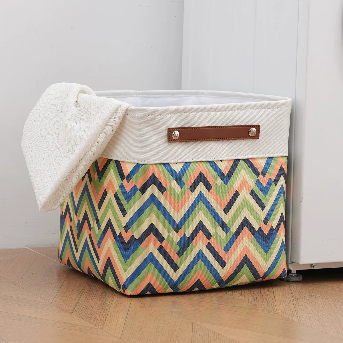 12in Collapsible Fabric Storage Box, Foldable Organizer Bin for Clothes, Toys & Sundries