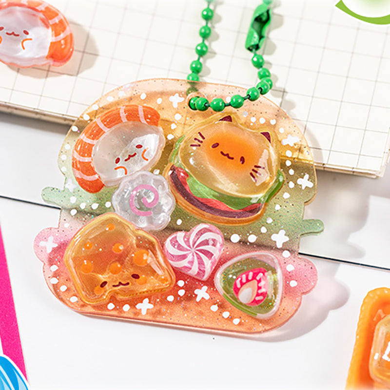 4pcs 3D Embossed Miniature Food Play Stickers, Cute Bean Stickers, Clear K-pop Deco Stickers, Kids Cartoon Journal DIY Craft Decals