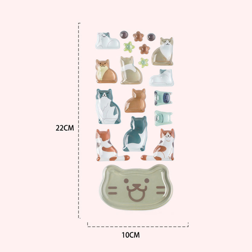 3pcs 3D Embossed Stickers, Waterproof Decorative Decals for DIY Craft Projects
