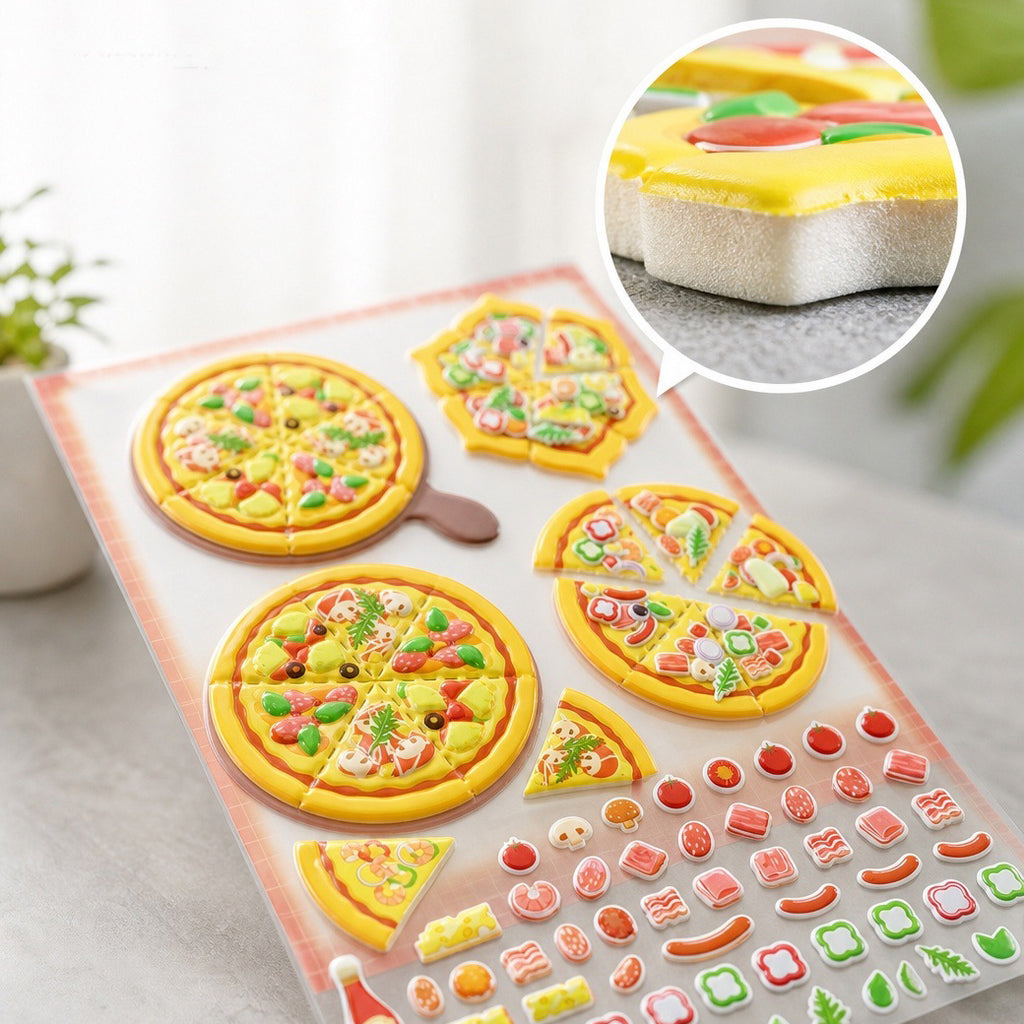 4pcs 3D Embossed Miniature Food Play Cute Bean Stickers, Clear Decorative Stickers, Kids Cartoon Journaling DIY Craft Decals