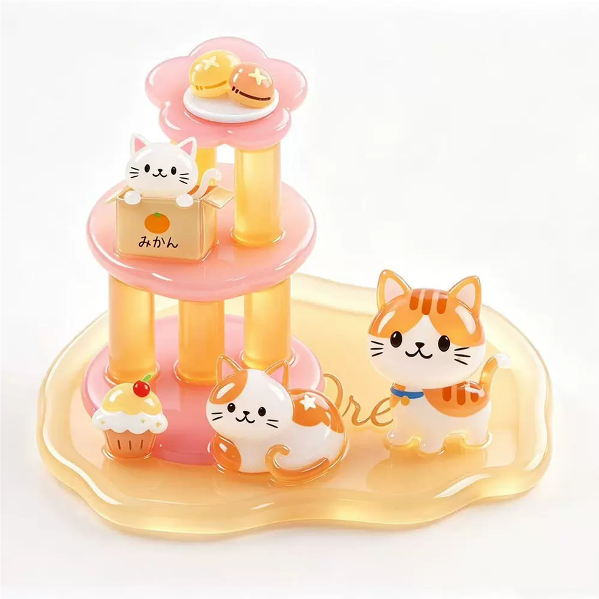 4pcs 3D Stackable Stickers, Transparent Jelly Layered Stacking Decals for DIY Scrapbooking, Journal